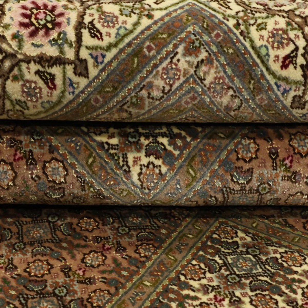Persisk matta - Tabriz - Royal - Kungliga - 207 x 152 cm - mörk beige