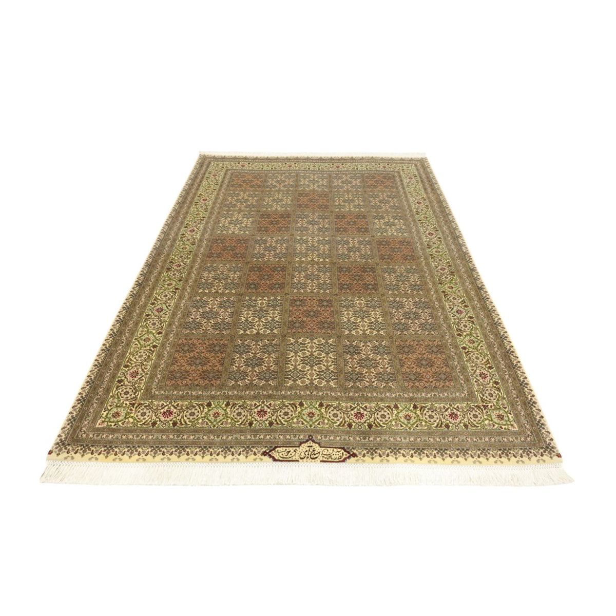 Persisk matta - Tabriz - Royal - Kungliga - 207 x 152 cm - mörk beige