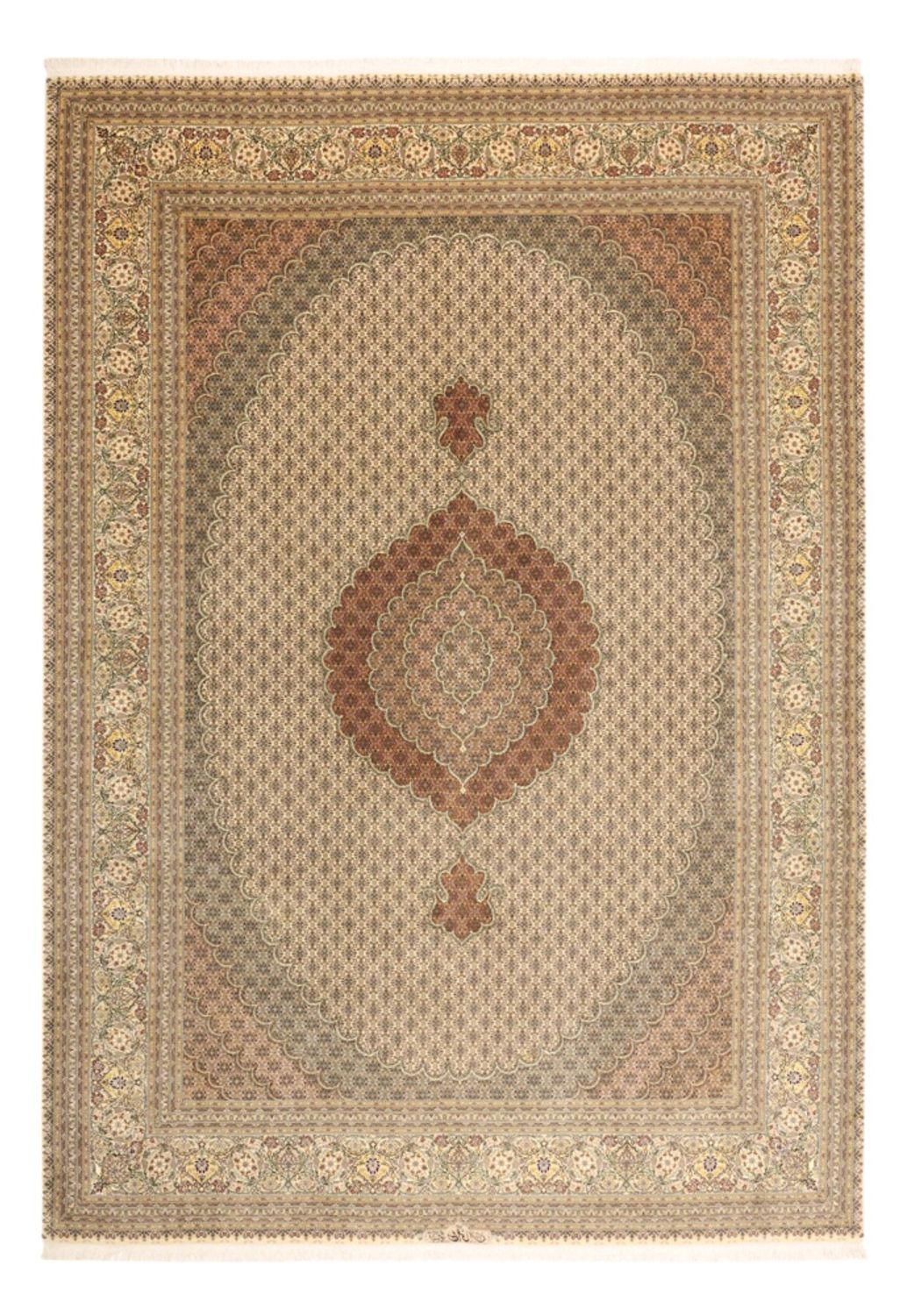 Persisk matta - Tabriz - Royal - Kungliga - 348 x 248 cm - ljusbeige
