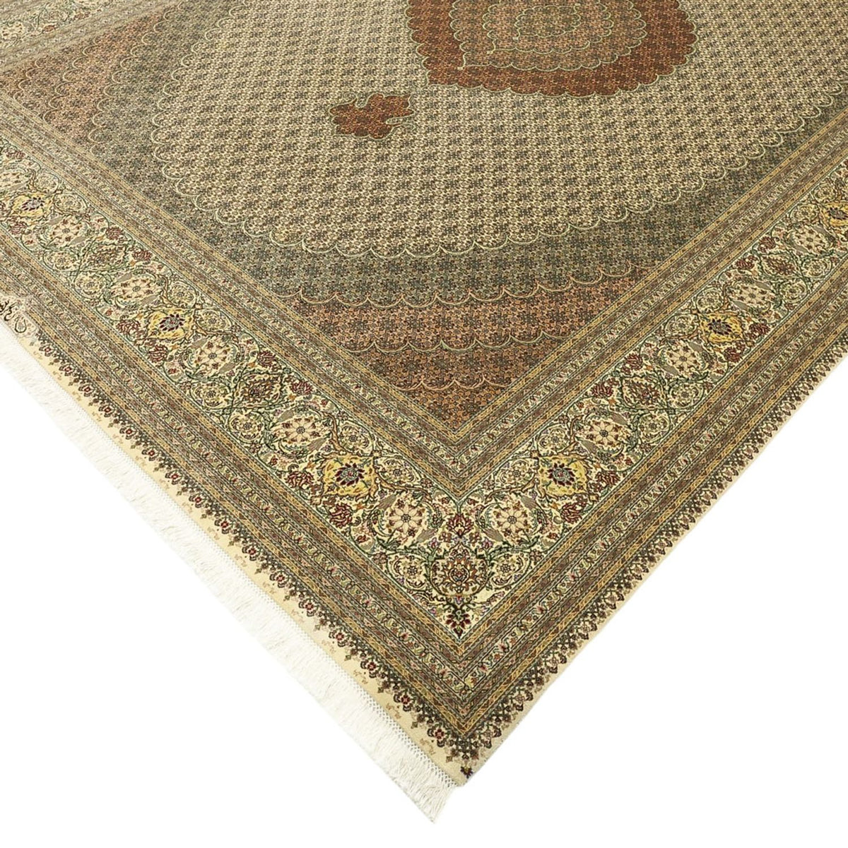 Persisk matta - Tabriz - Royal - Kungliga - 348 x 248 cm - ljusbeige