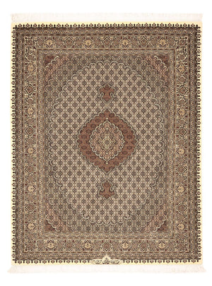 Persisk matta - Tabriz - Royal - Kungliga - 197 x 154 cm - mörk beige