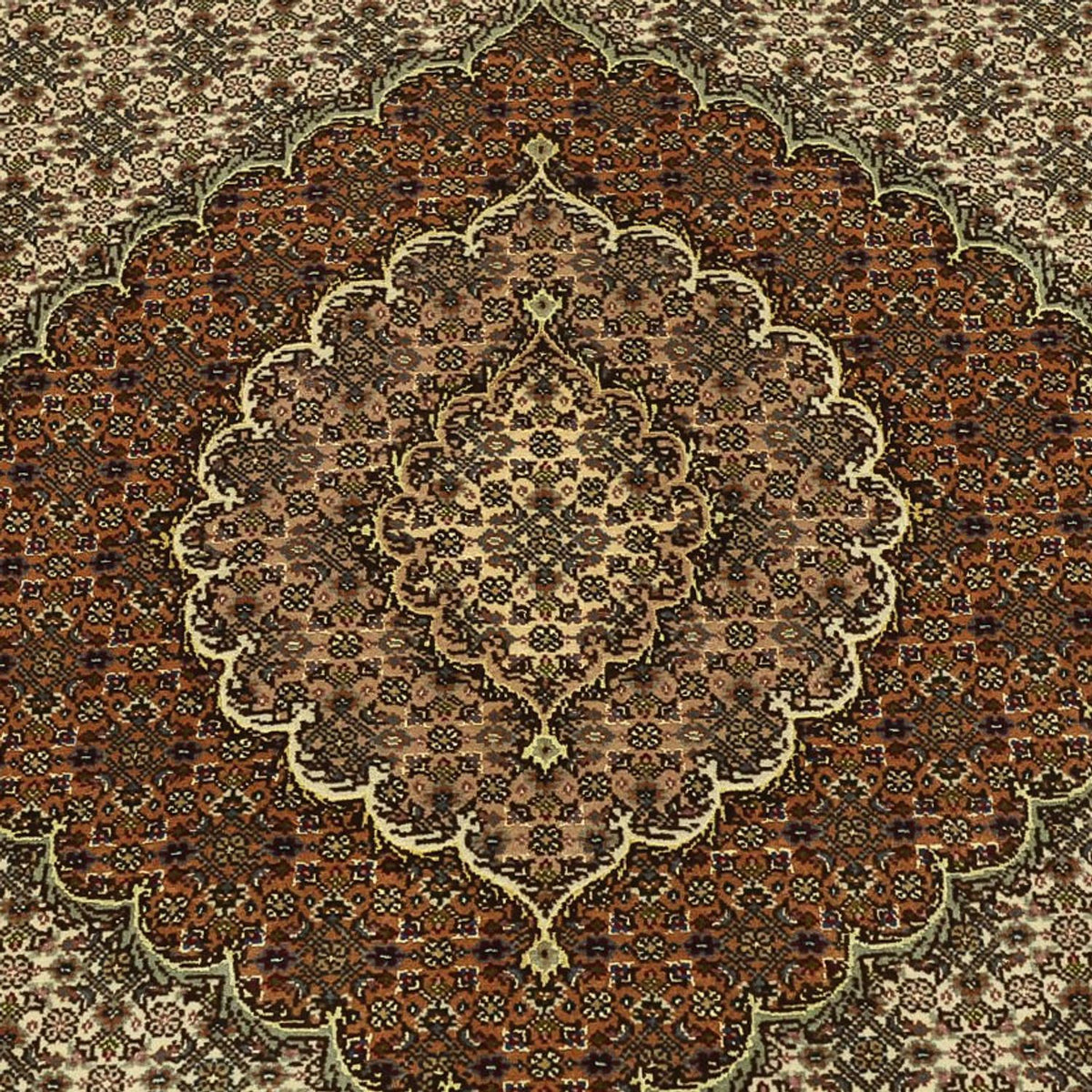 Persisk matta - Tabriz - Royal - Kungliga - 197 x 154 cm - mörk beige