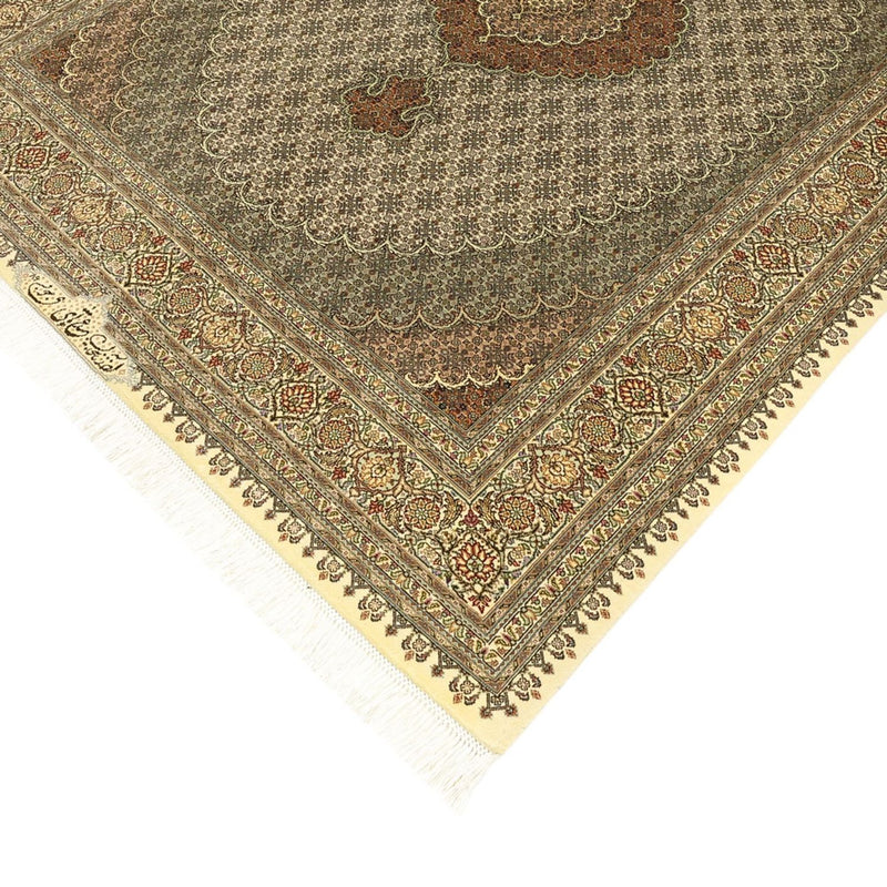 Persisk matta - Tabriz - Royal - Kungliga - 197 x 154 cm - mörk beige