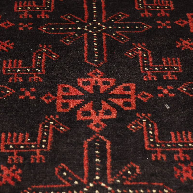 Runner Baluch-matta - 204 x 102 cm - mörkröd