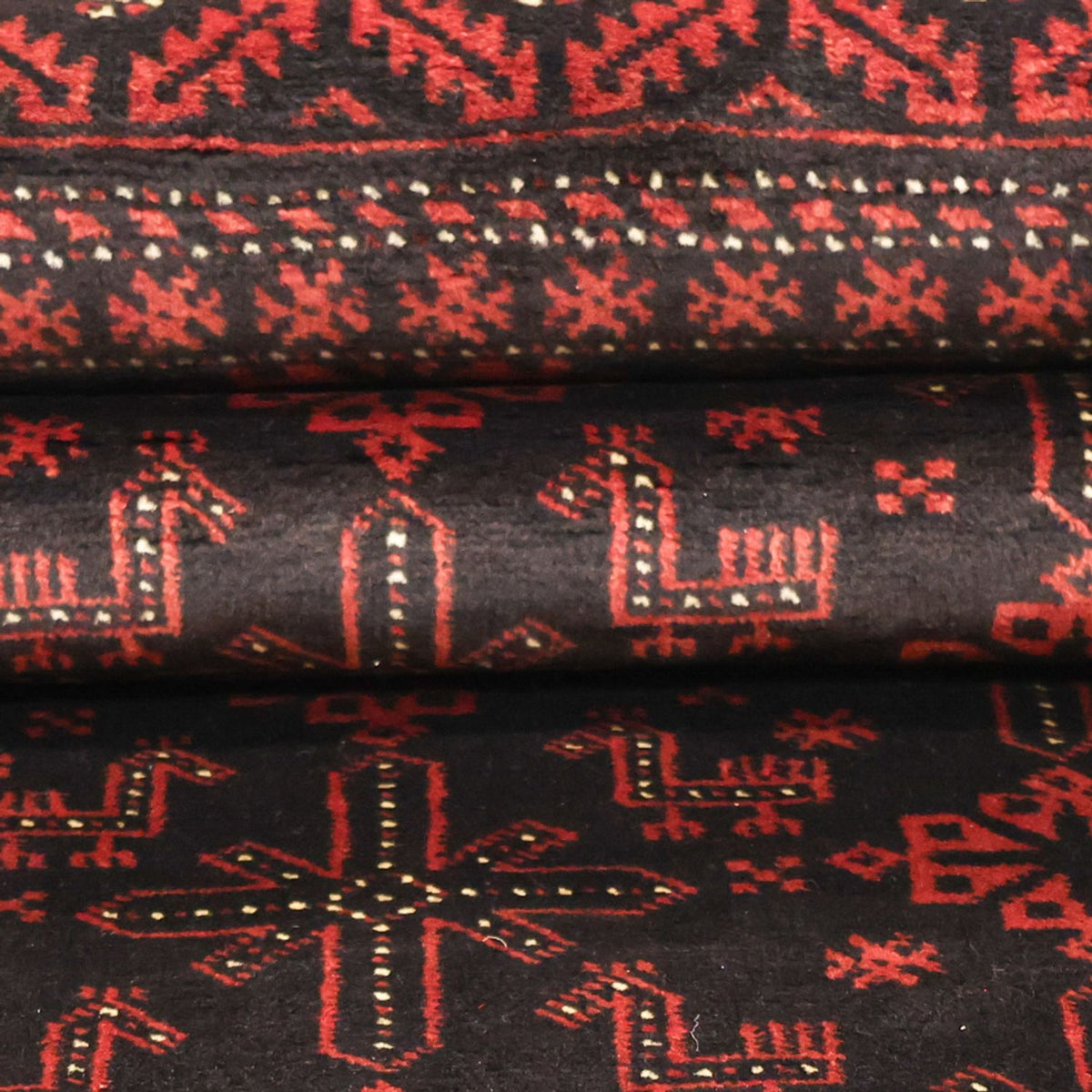 Runner Baluch-matta - 204 x 102 cm - mörkröd