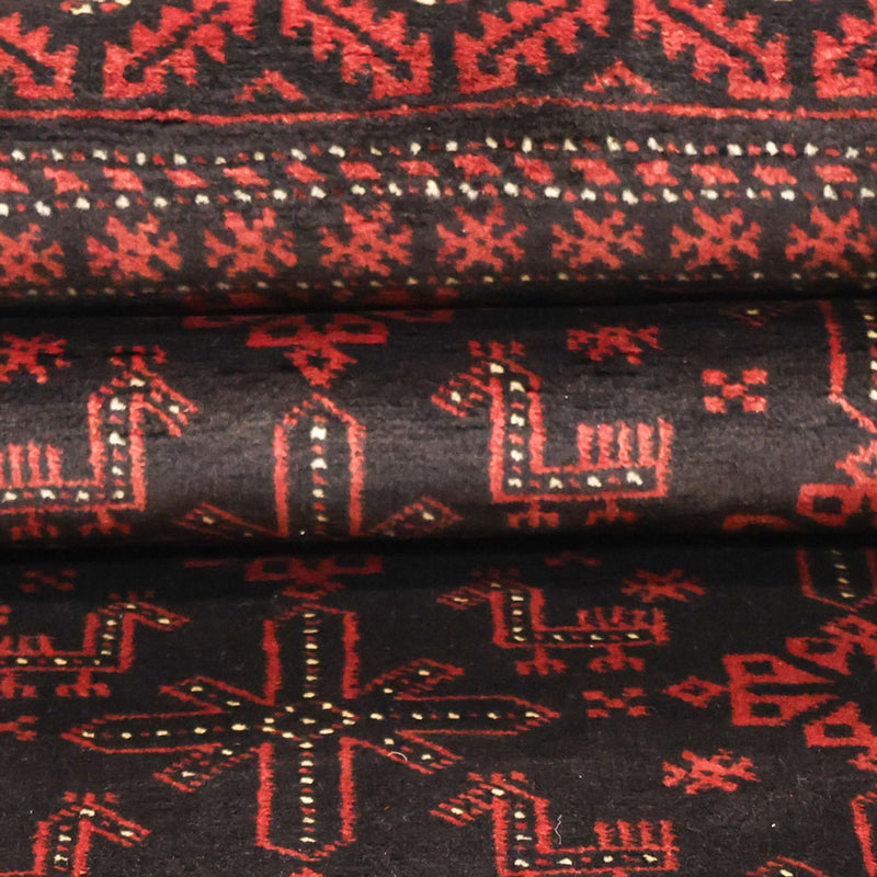 Runner Baluch-matta - 204 x 102 cm - mörkröd