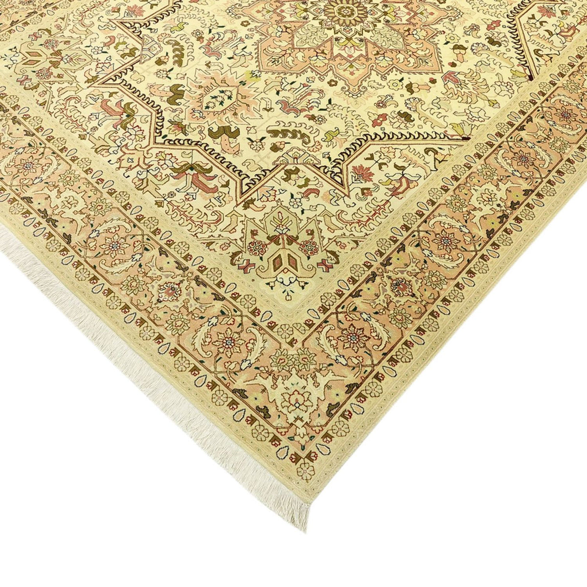 Persisk matta - Tabriz - Kungliga - 203 x 147 cm - beige