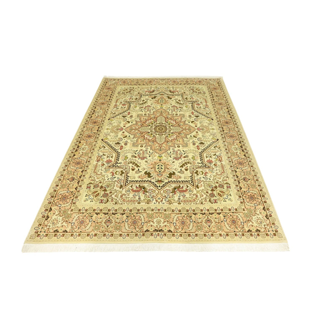 Persisk matta - Tabriz - Kungliga - 203 x 147 cm - beige