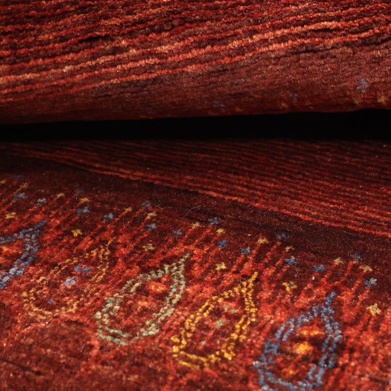 Gabbeh-matta - Kashkuli Persiska - 131 x 82 cm - mörkröd