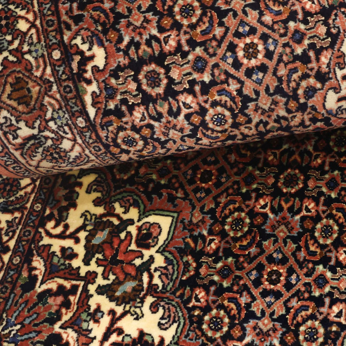 Persisk matta - Bijar - Kungliga - 149 x 69 cm - mörkröd