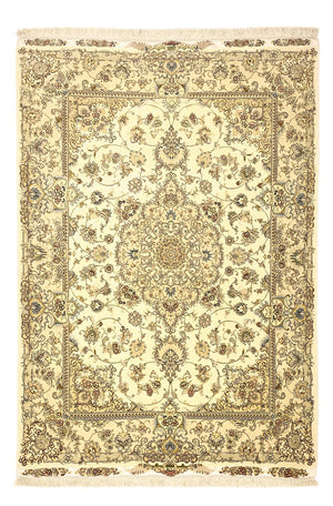 Persisk matta - Tabriz - Premium - Halsband i siden - 206 x 145 cm - beige