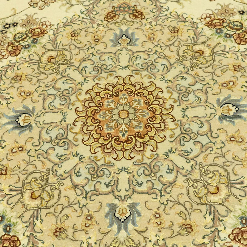 Persisk matta - Tabriz - Premium - Halsband i siden - 206 x 145 cm - beige