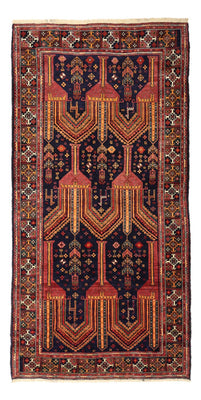 Runner Baluch-matta - 251 x 128 cm - mörkröd