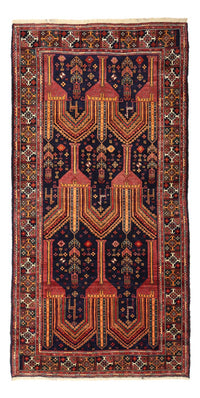 Runner Baluch-matta - 251 x 128 cm - mörkröd