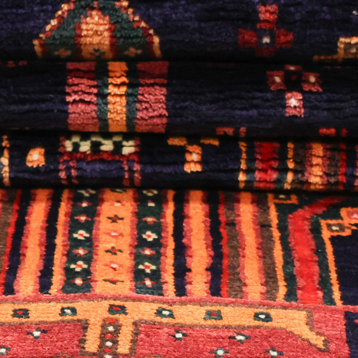 Runner Baluch-matta - 251 x 128 cm - mörkröd