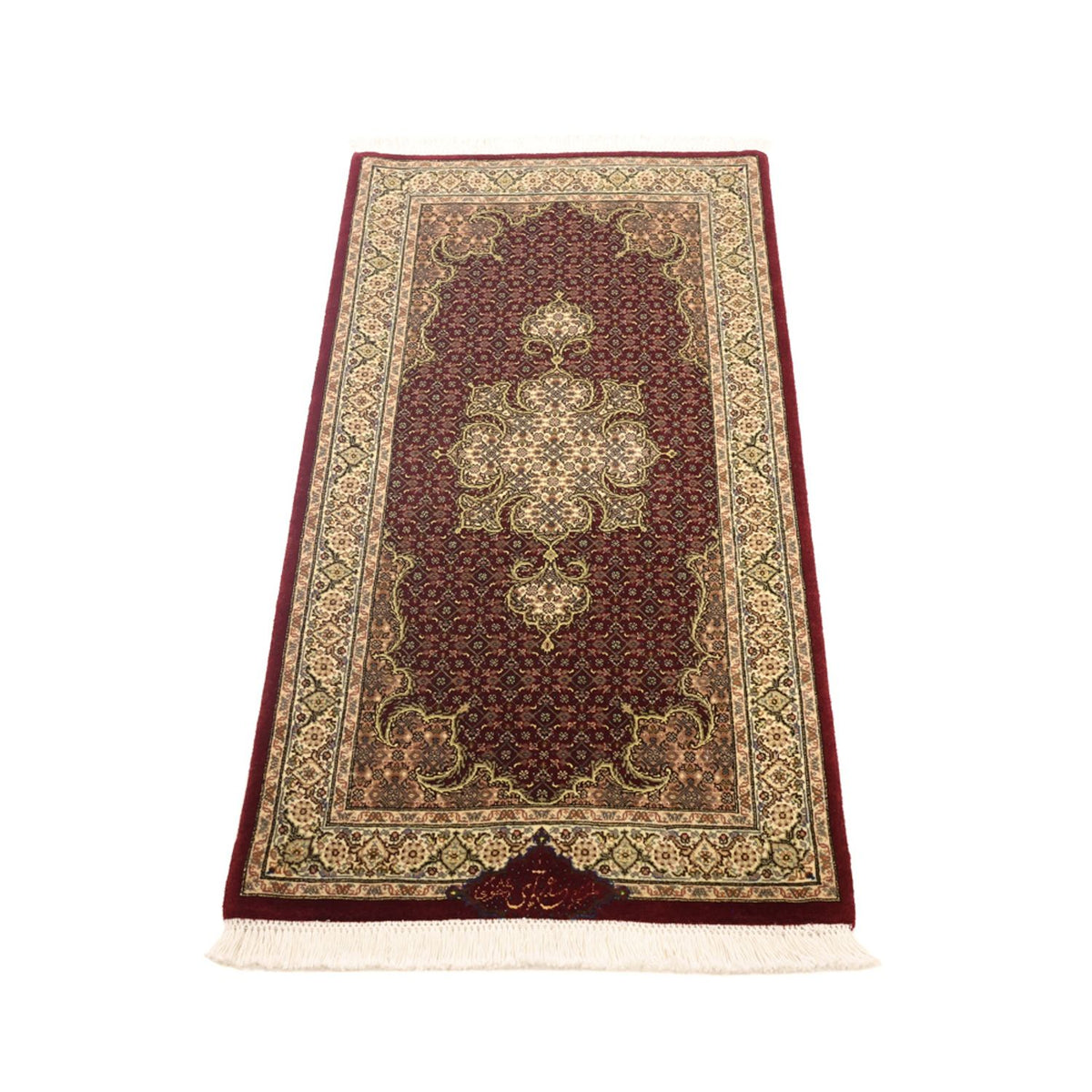 Persisk matta - Tabriz - Royal - Kungliga - 111 x 57 cm - mörk beige