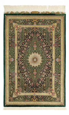 Persisk matta - Ghom - Kungliga - 156 x 99 cm - mörk beige