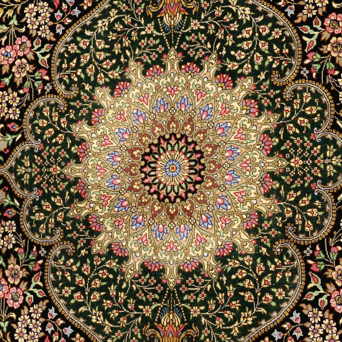 Persisk matta - Ghom - Kungliga - 156 x 99 cm - mörk beige