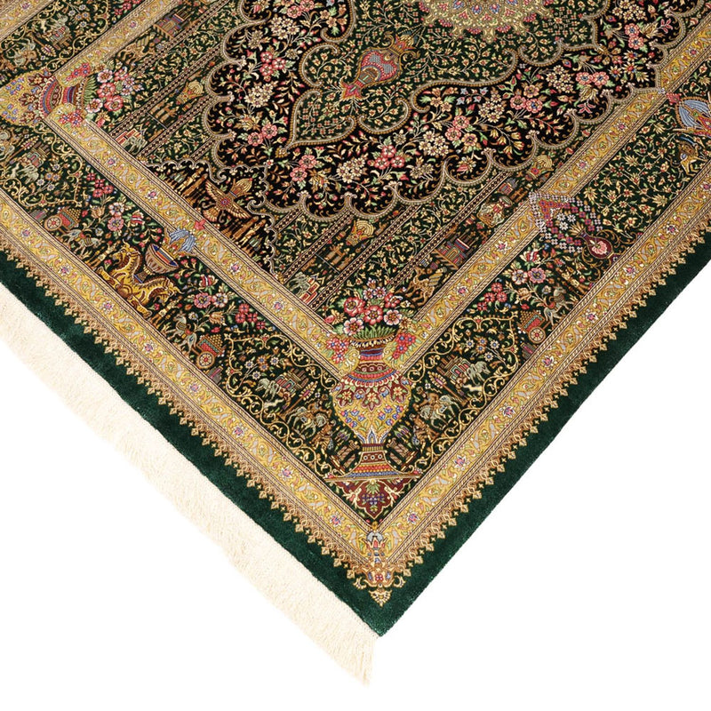 Persisk matta - Ghom - Kungliga - 156 x 99 cm - mörk beige