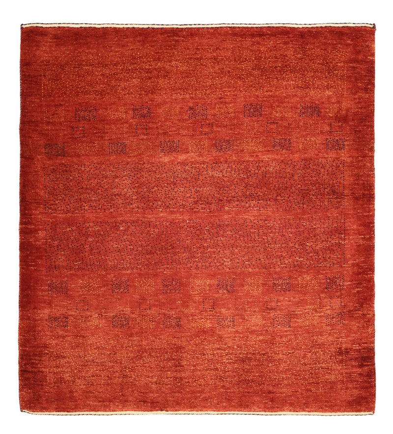Gabbeh-matta - Kashkuli Persiska kvadrat  - 112 x 101 cm - mörkröd