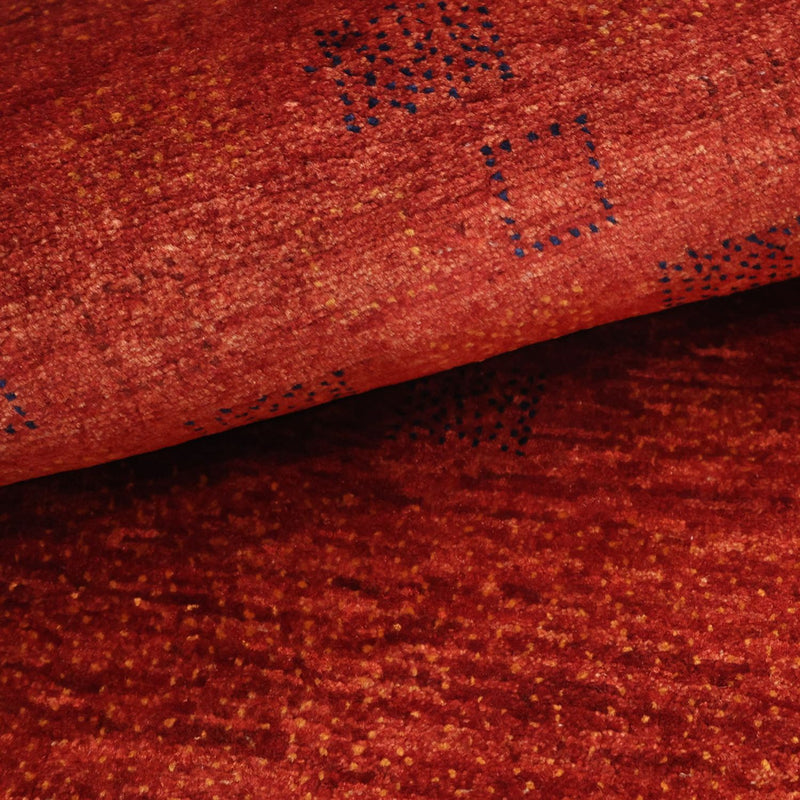 Gabbeh-matta - Kashkuli Persiska kvadrat  - 112 x 101 cm - mörkröd