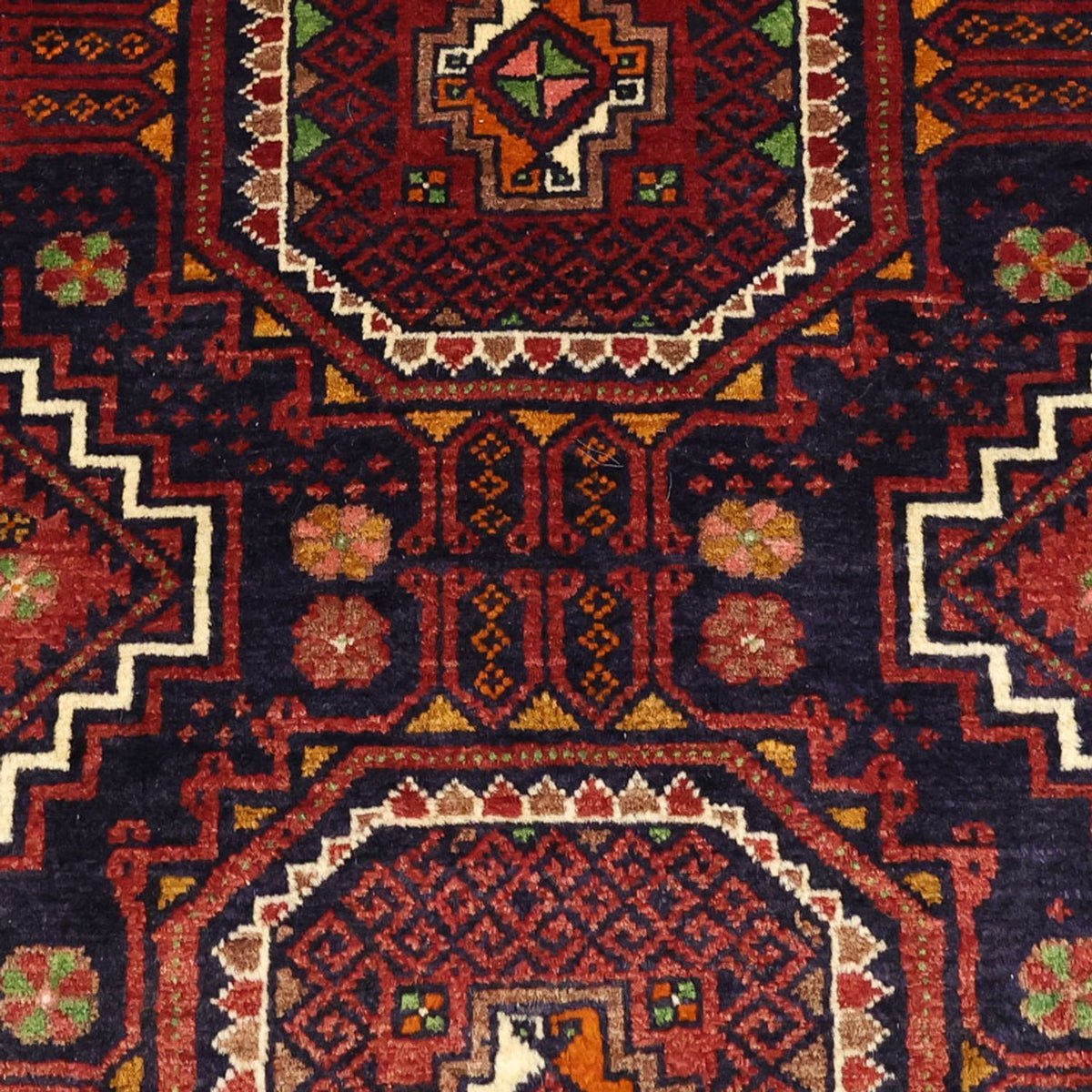 Runner Baluch-matta - 188 x 101 cm - mörkröd