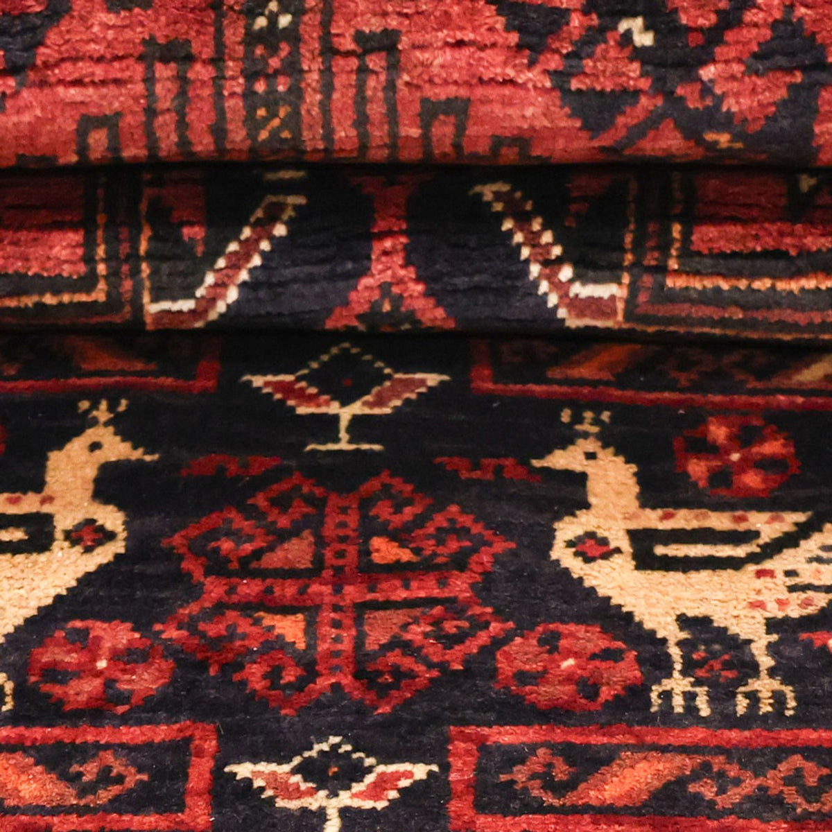 Runner Baluch-matta - 200 x 107 cm - mörkröd