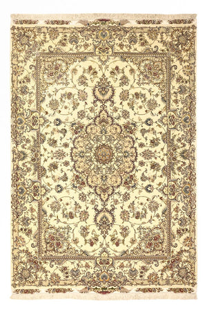 Persisk matta - Tabriz - Royal - Halsband i siden - 219 x 148 cm - beige