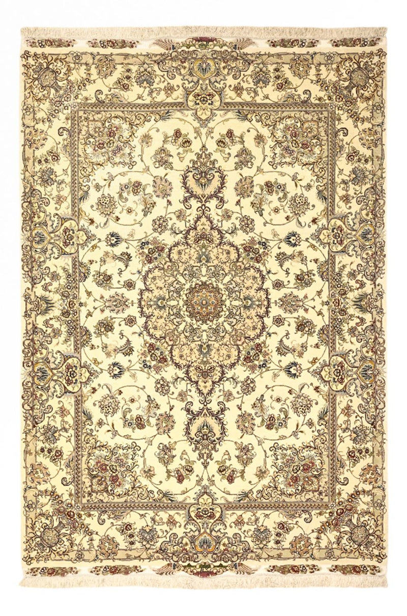 Persisk matta - Tabriz - Royal - Halsband i siden - 219 x 148 cm - beige
