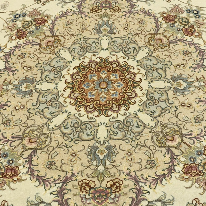 Persisk matta - Tabriz - Royal - Halsband i siden - 219 x 148 cm - beige