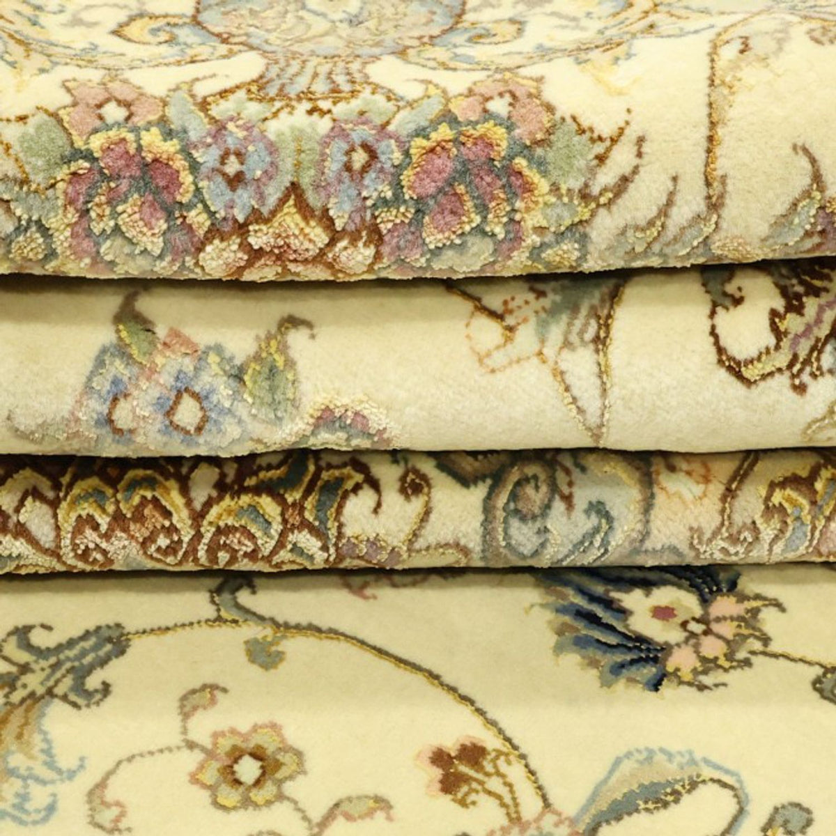 Persisk matta - Tabriz - Royal - Halsband i siden - 219 x 148 cm - beige