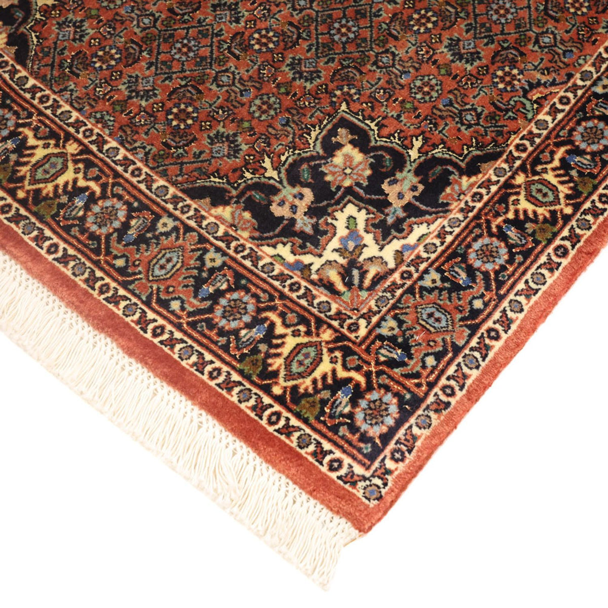 Persisk matta - Bijar - 140 x 68 cm - mörkröd