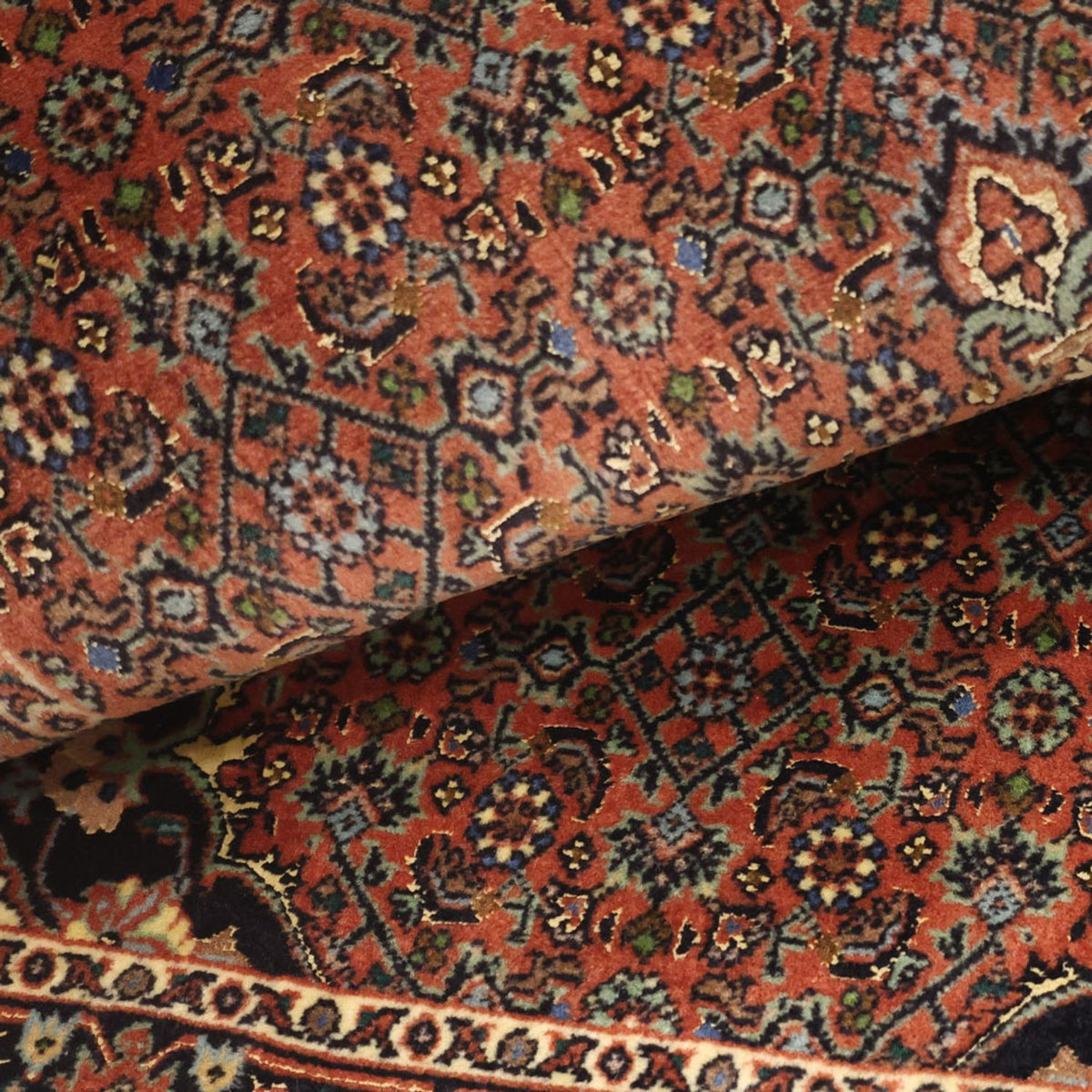 Persisk matta - Bijar - 140 x 68 cm - mörkröd