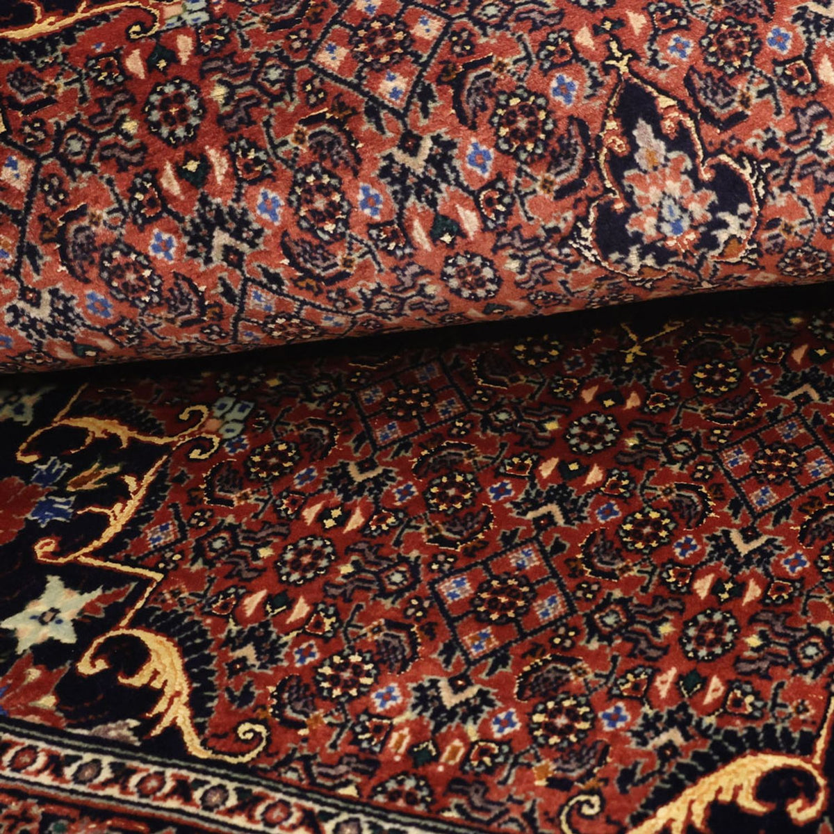 Persisk matta - Bijar - 147 x 90 cm - mörkröd