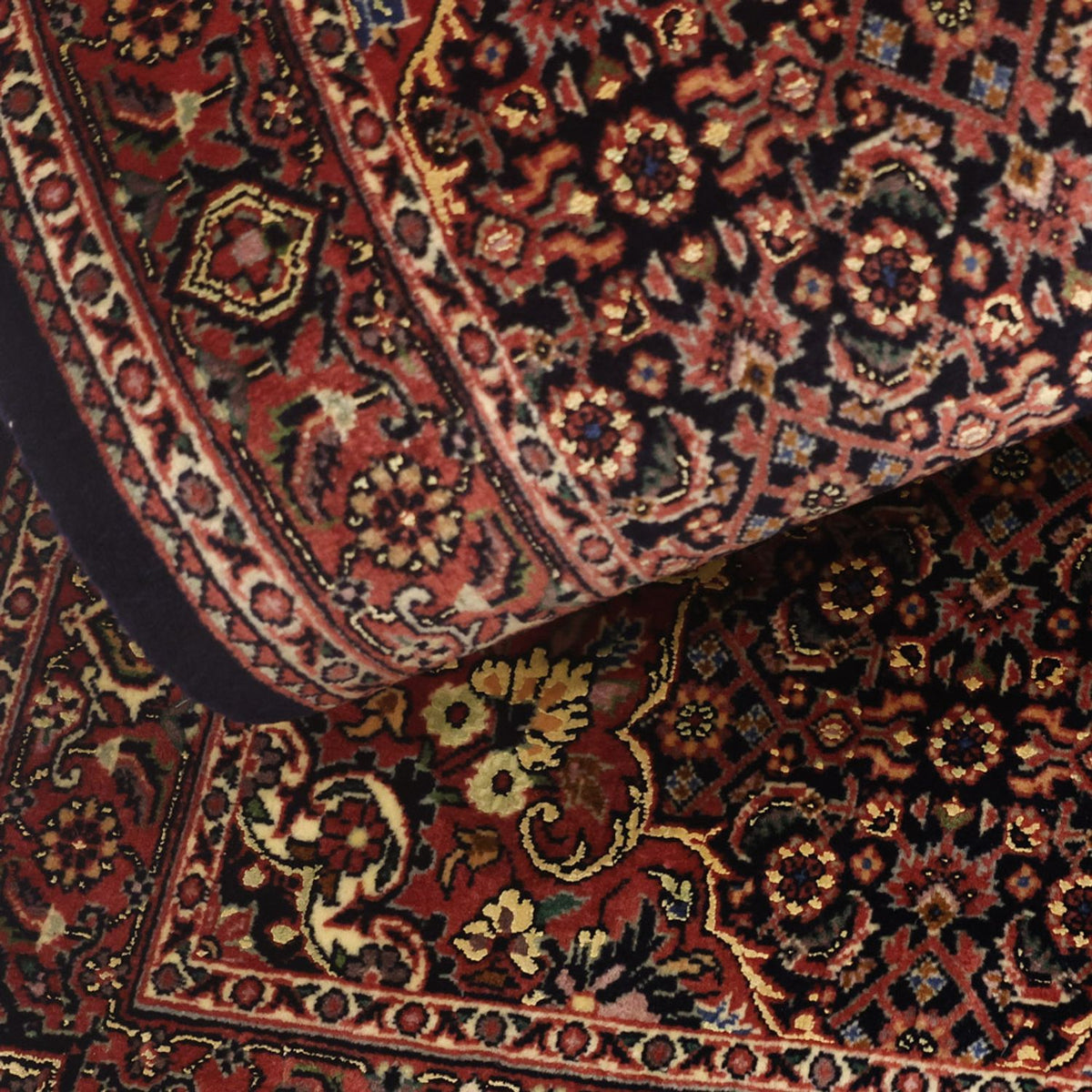 Persisk matta - Bijar - Kungliga - 140 x 70 cm - mörkröd