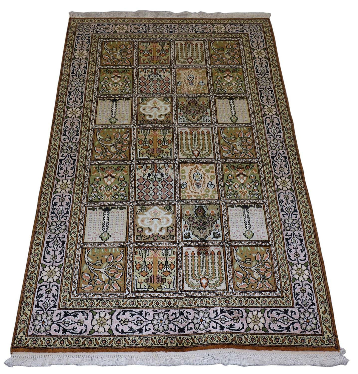 Sidenmatta - Kashmir Silk - 152 x 90 cm - brun