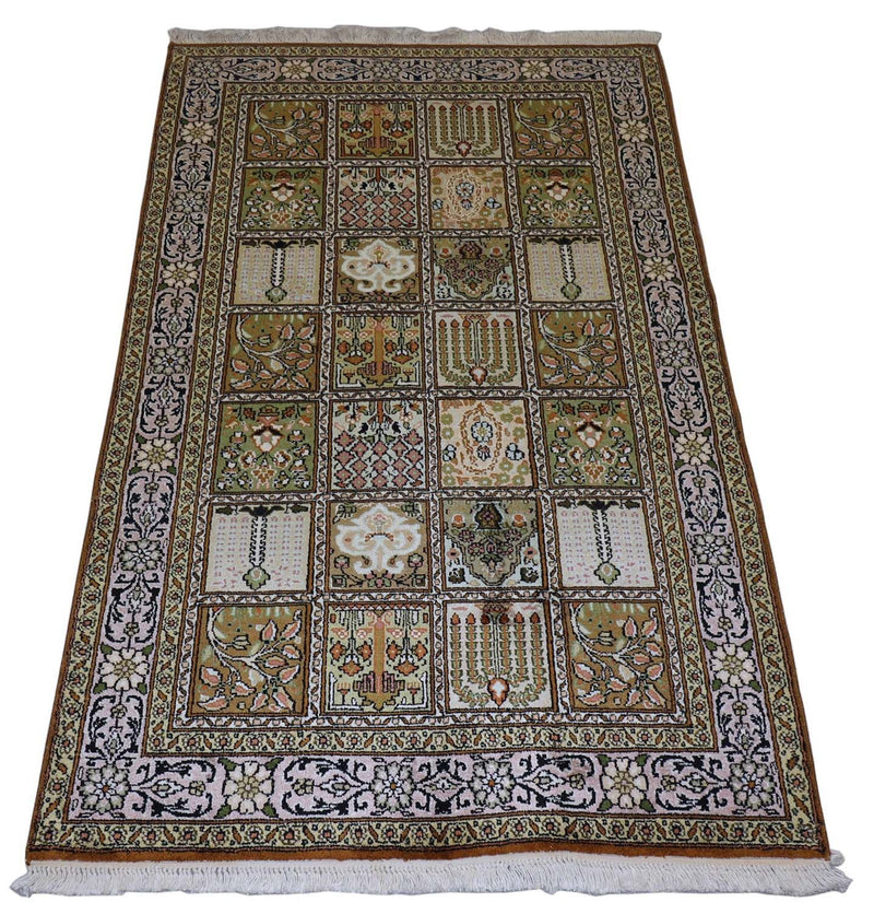 Sidenmatta - Kashmir Silk - 152 x 90 cm - brun