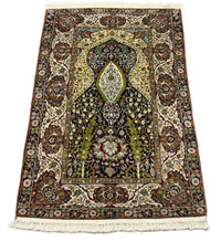Sidenmatta - Kashmir Silk - 152 x 98 cm - svart