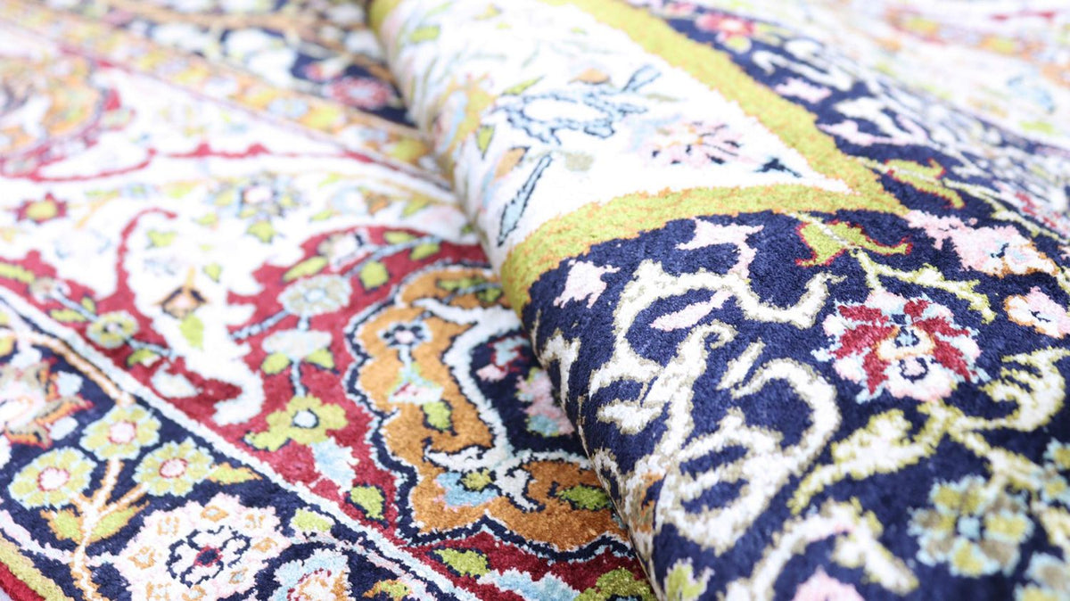 Sidenmatta - Kashmir Silk - 152 x 98 cm - svart