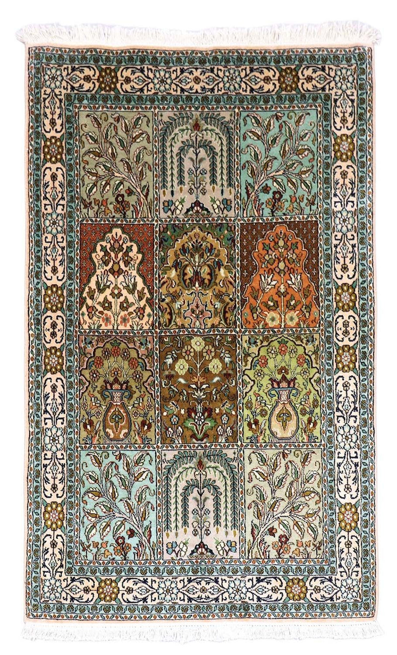Sidenmatta - Kashmir Silk - 151 x 95 cm - turkos