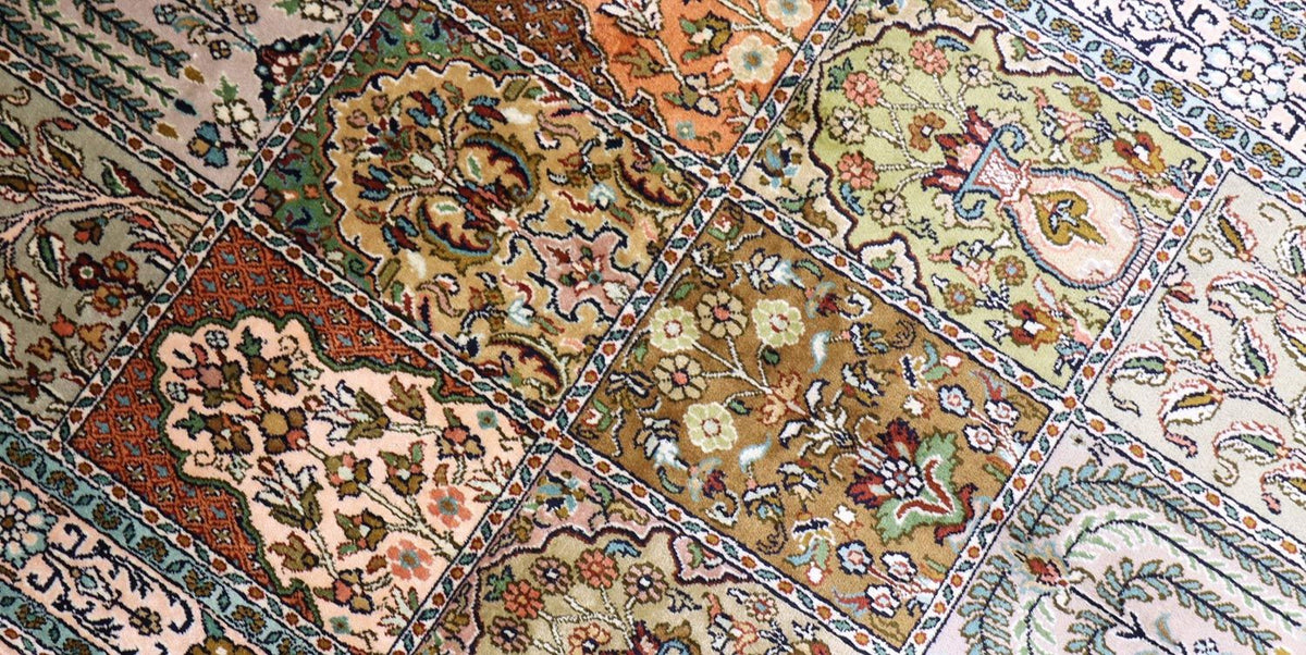 Sidenmatta - Kashmir Silk - 151 x 95 cm - turkos