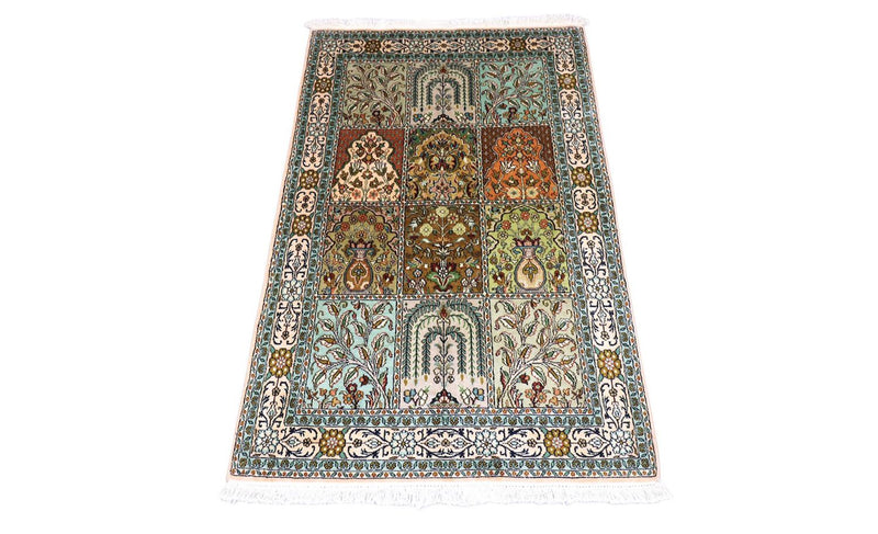 Sidenmatta - Kashmir Silk - 151 x 95 cm - turkos