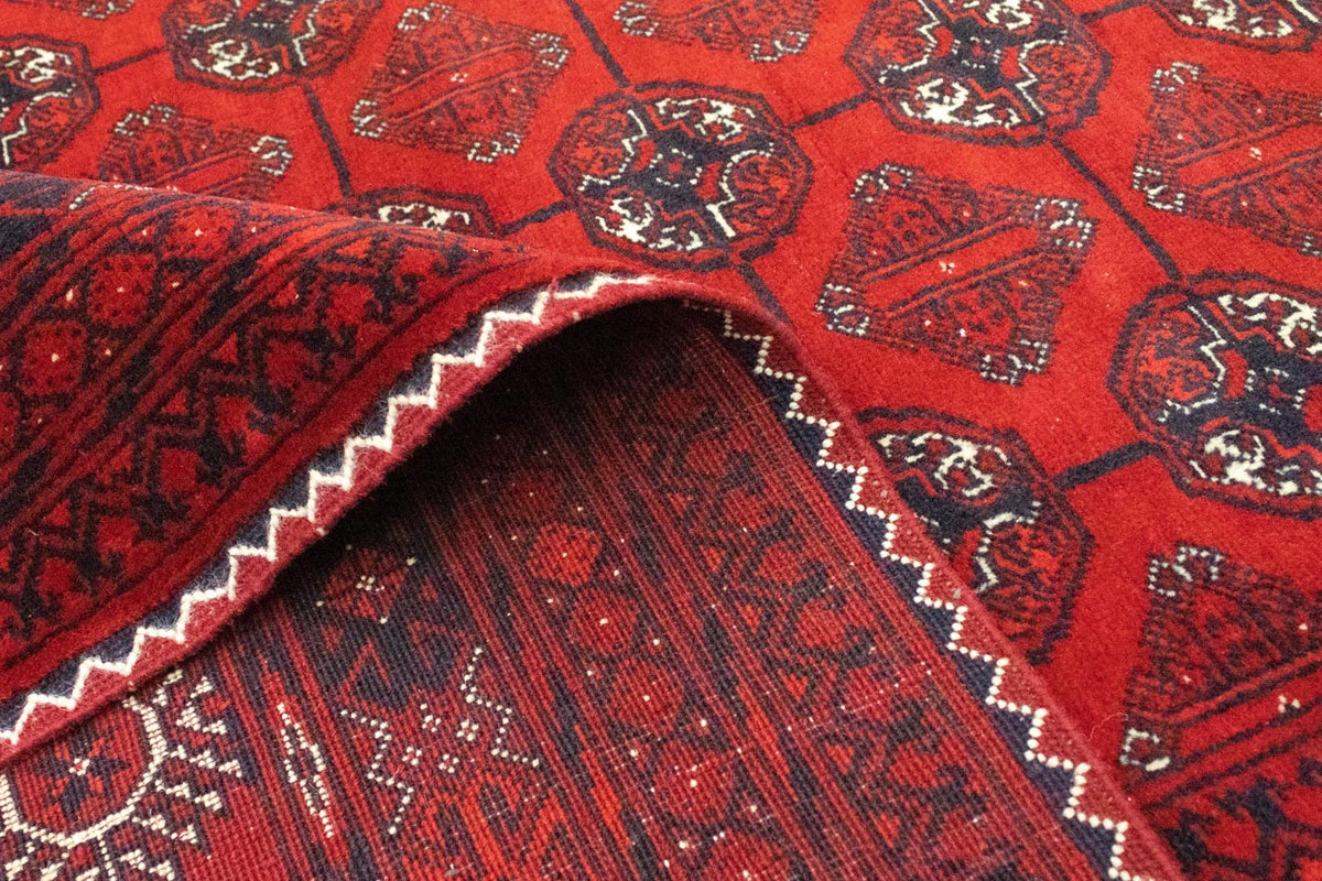 Afghansk matta - Bukhara - 301 x 195 cm - mörkröd