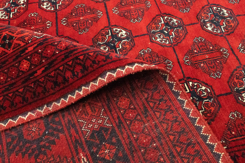 Afghansk matta - Bukhara - 298 x 200 cm - mörkröd