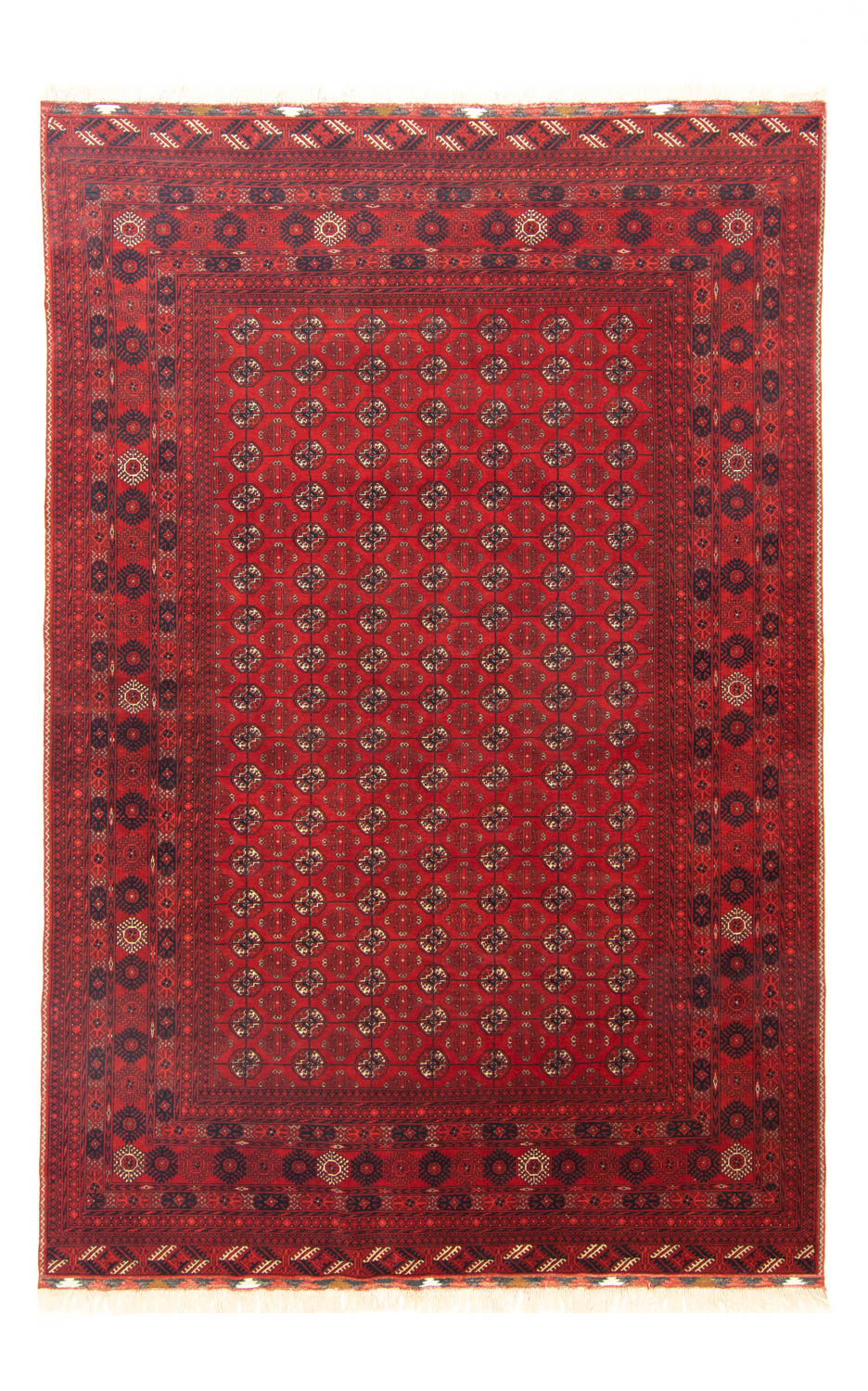 Afghansk matta - Bukhara - 299 x 198 cm - mörkröd