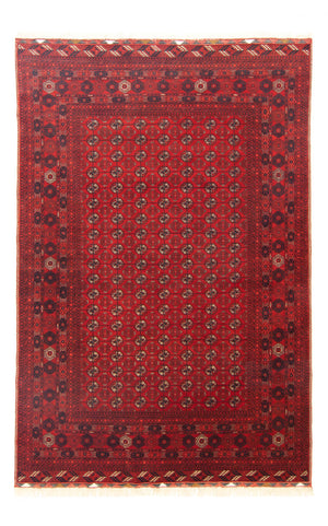 Afghansk matta - Bukhara - 299 x 198 cm - mörkröd