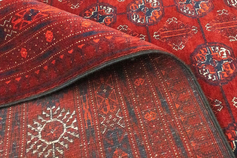 Afghansk matta - Bukhara - 301 x 196 cm - mörkröd