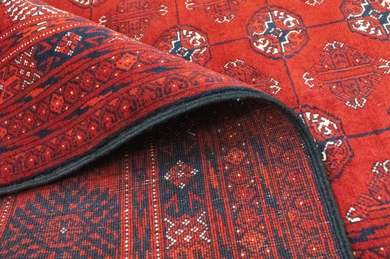 Afghansk matta - Bukhara - 297 x 198 cm - mörkröd