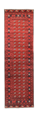 Runner Afghansk matta - Bukhara - 293 x 87 cm - mörkröd