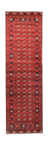Runner Afghansk matta - Bukhara - 293 x 87 cm - mörkröd